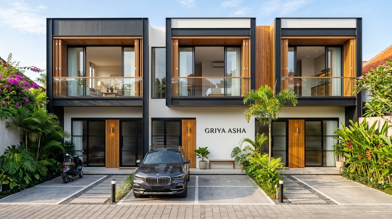Fasad Eksterior Modern 3 Unit Kost Mezzanine Griya Asha by Krish